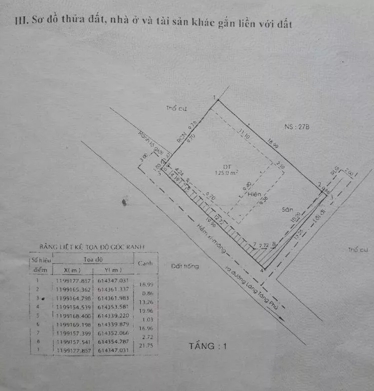 Bán lô Góc 1 sẹc đường Làng Tăng Phú, Quận 9. Gần khu Công Nghệ Cao
