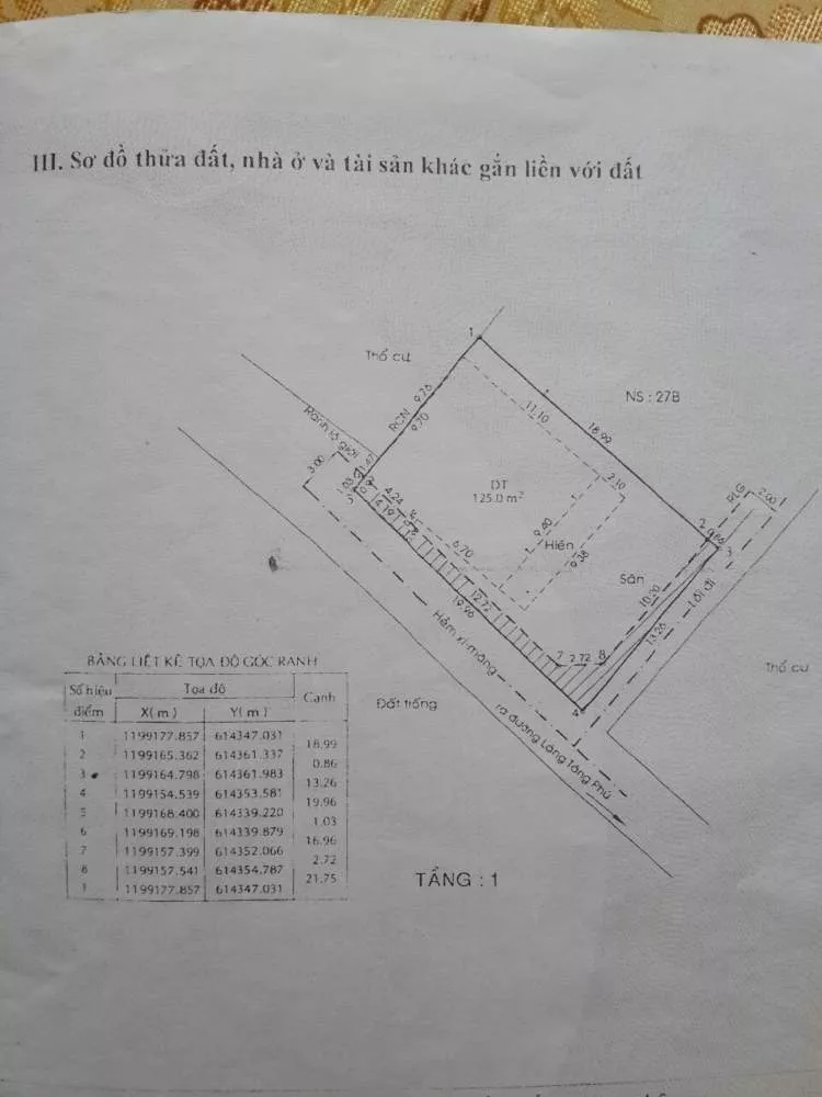 Bán lô Góc 1 sẹc đường Làng Tăng Phú, Quận 9. Gần khu Công Nghệ Cao