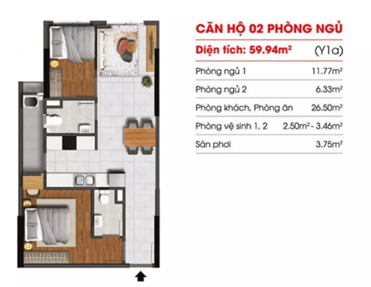 Bán Căn Hộ Marina Tower, Đường Vĩnh Phú 10, căn 60m2