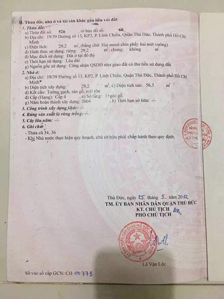 BÁN NHÀ 1 TRỆT 1 LẦU TRUNG TÂM THỦ ĐỨC 2,2 TỶ