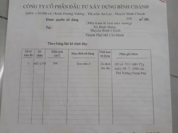 Bán nhà đường Kinh Dương Vương, An Lạc, Bình Chánh