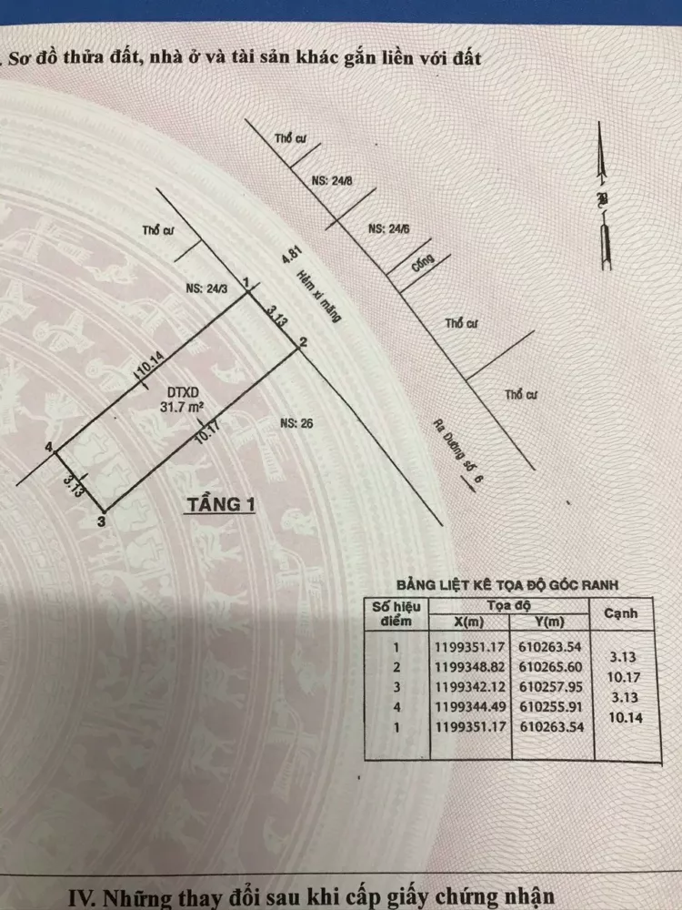 Bán nhà cấp 4 đường 6 đăng văn Bi.hẻm xe hơi