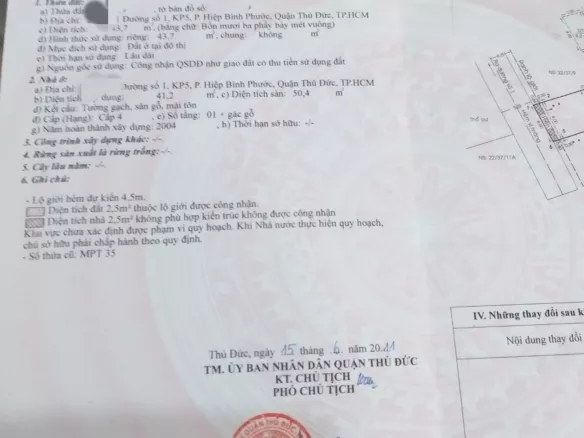 Bán nhà hẻm ba gác đường 11 hiệp bình phước, thủ đức