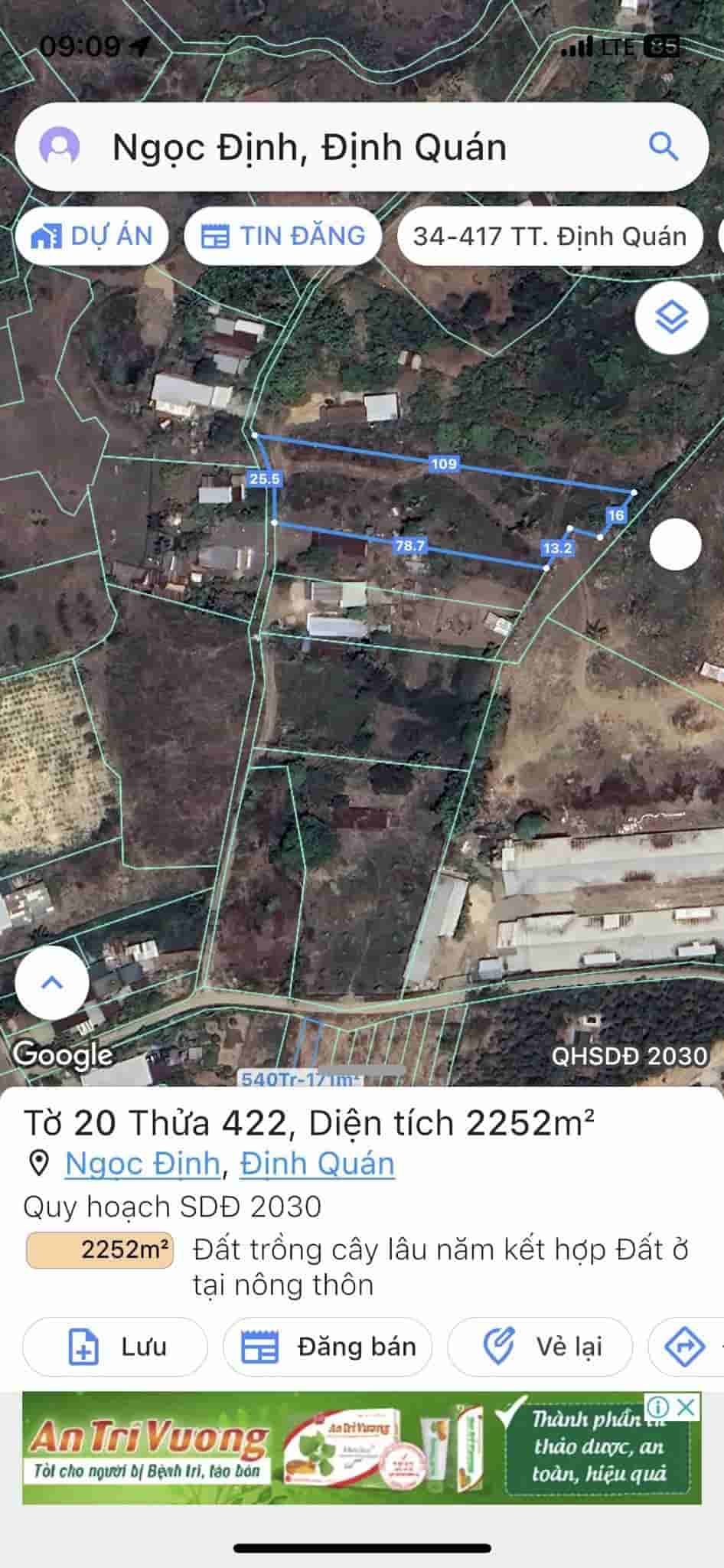 Cần bán 2200m2 đất vườn xã Ngọc Định Định Quán giá chỉ 900tr