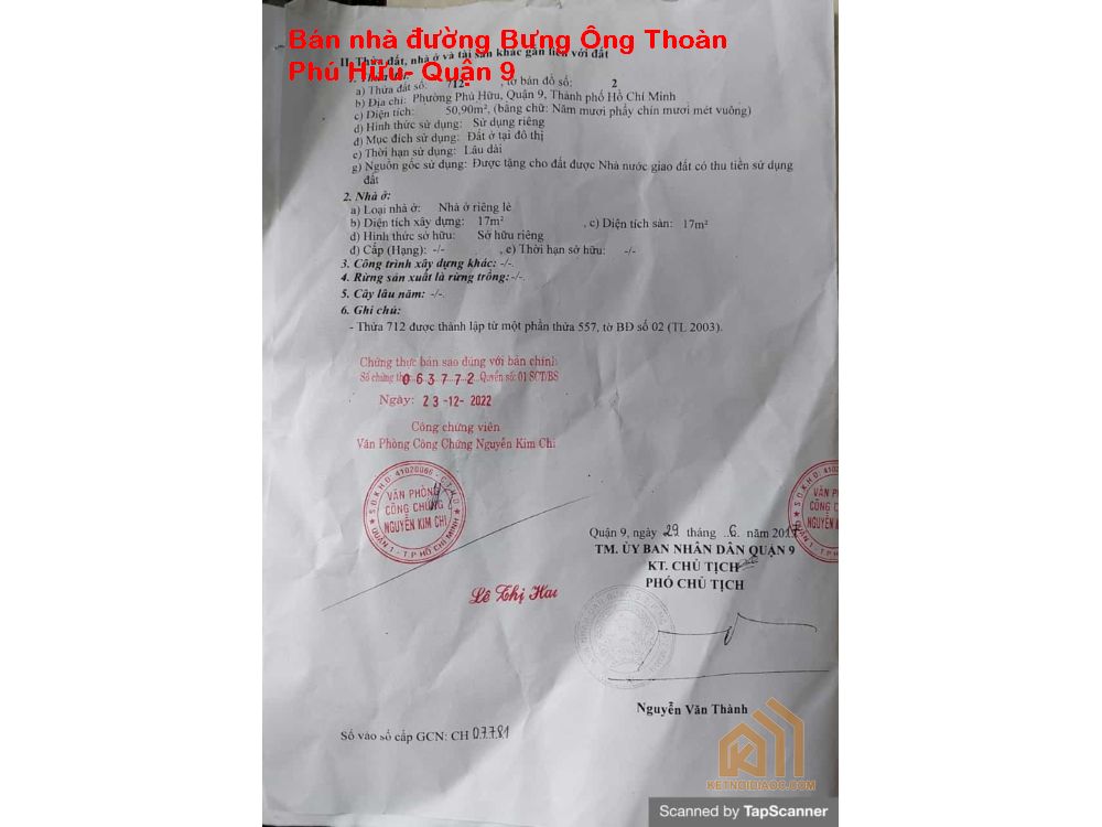 Bán gấp nhà đường Bưng Ông Thoàn quận 9