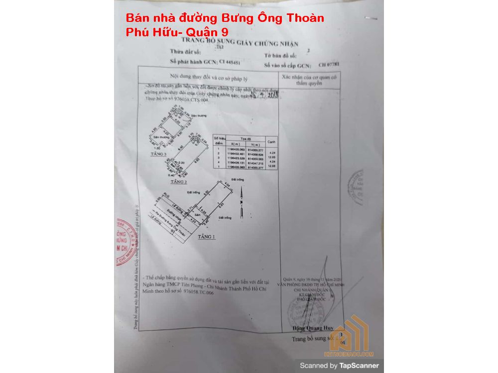 Bán gấp nhà đường Bưng Ông Thoàn quận 9