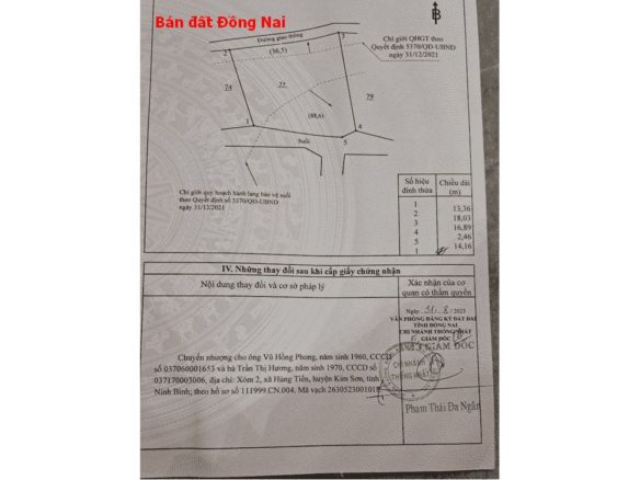 Bán đất Đồng Nai- xã Gia Tân 3, Thống Nhất