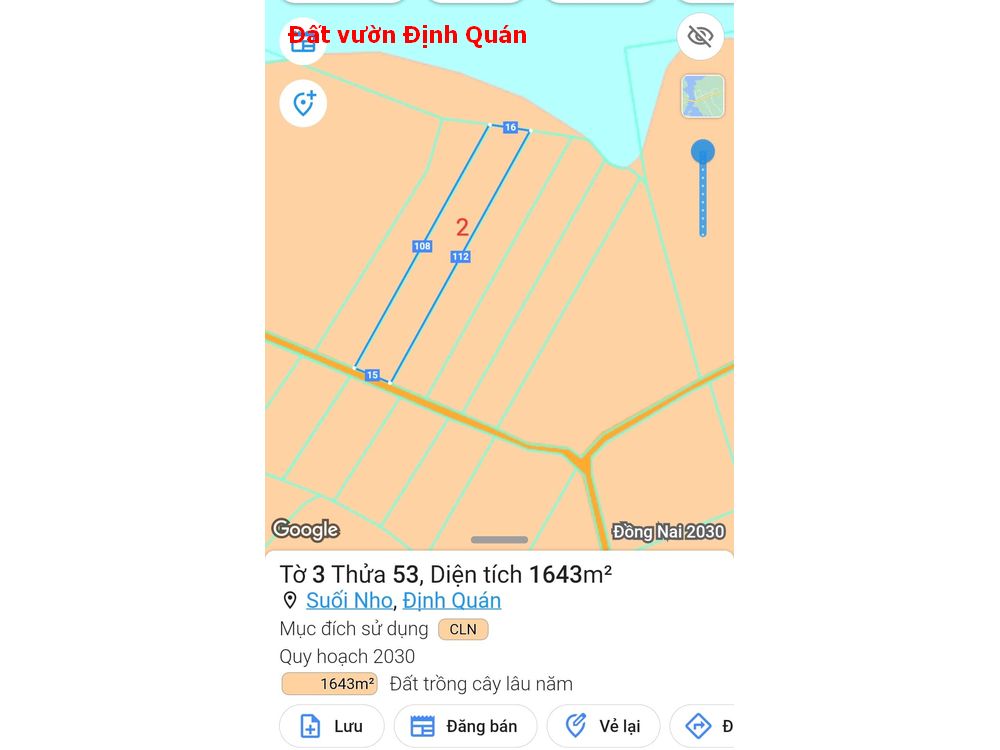 Bán đất vườn Định Quán, đang trồng xoài ngay xã Suối Nho