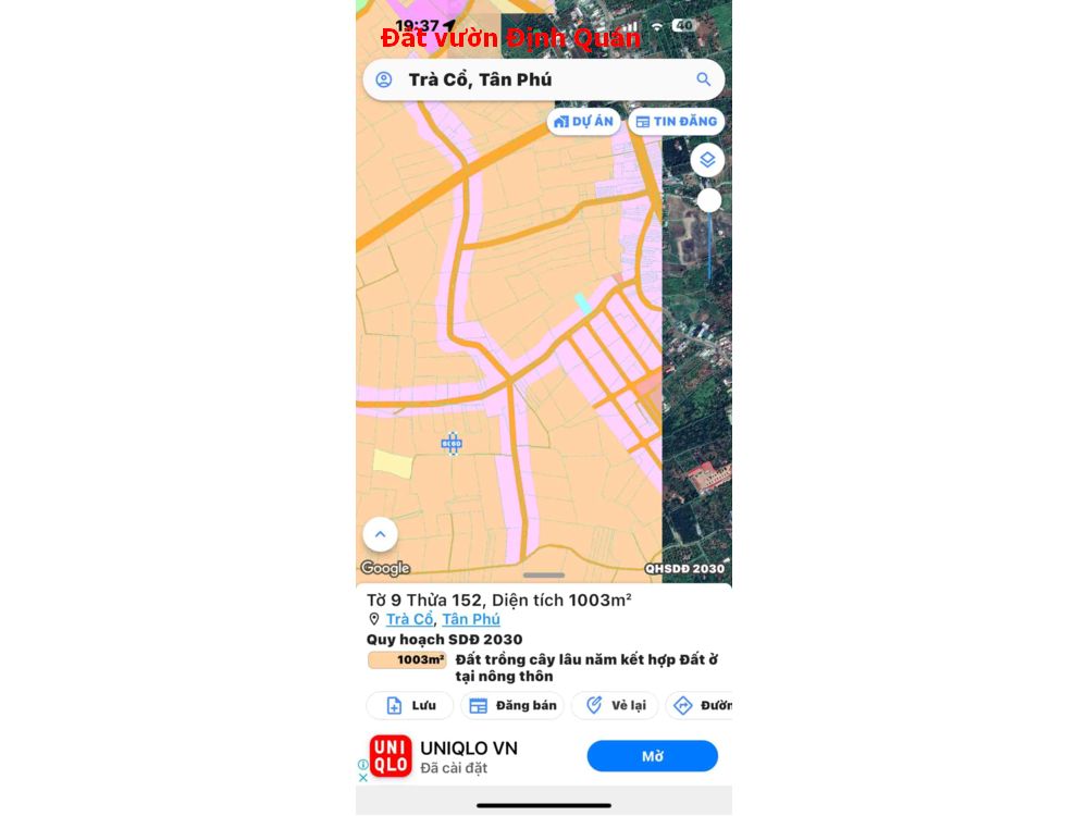 Đất vườn định quán