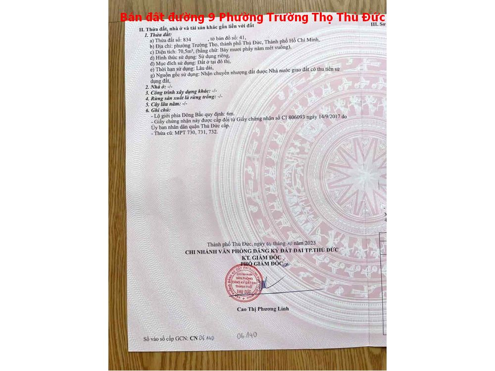 Bán đất hẻm xe hơi đường 9 phường Trường Thọ Thủ Đức