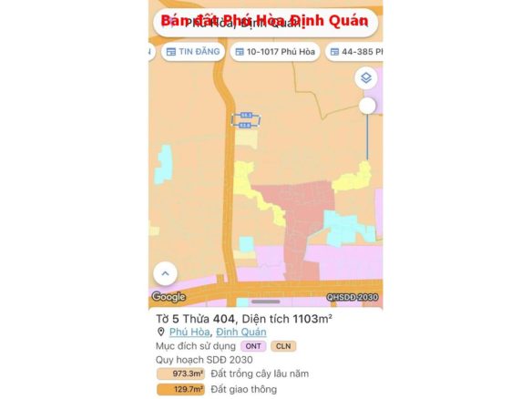 Bán Đất Phú Hòa Định Quán, đất vườn Định Quán có thổ cư.