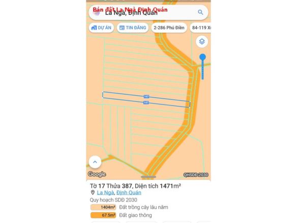 Bán đất vườn xoài La Ngà Định Quán chỉ 650tr/1000m2
