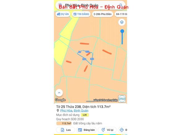 Bán đất Phú Hòa Định Quán, hơn 1700m2 giá chỉ 195tr