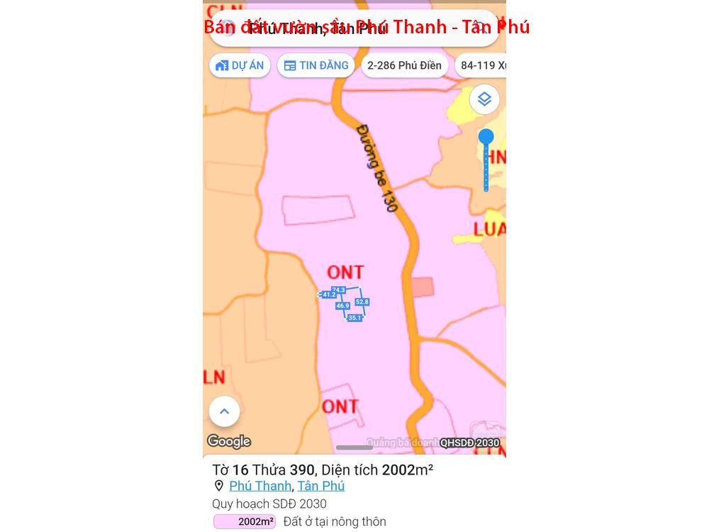 Bán vườn sầu riêng 8 năm tuổi ngay Phú Thanh, Tân Phú, Đồng Nai