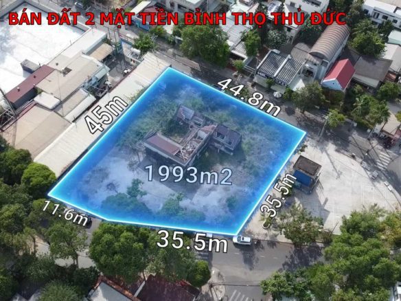Bán đất 2 mặt tiền siêu vip phường Bình Thọ Thủ Đức