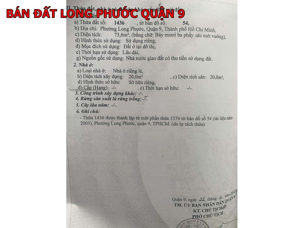 Bán đất Long Phước – dự án Tín Hưng đường 8 Long Phước