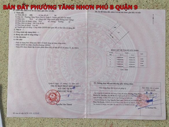 Bán đất đường 2 Tăng Nhơn Phú B, hạ giá bán nhanh chỉ 4 tỷ