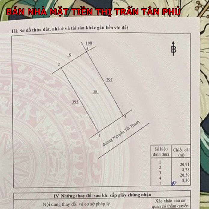 Bán nhà mặt tiền đường Nguyễn Tất Thanh, thị trấn Tân Phú, Đồng Nai