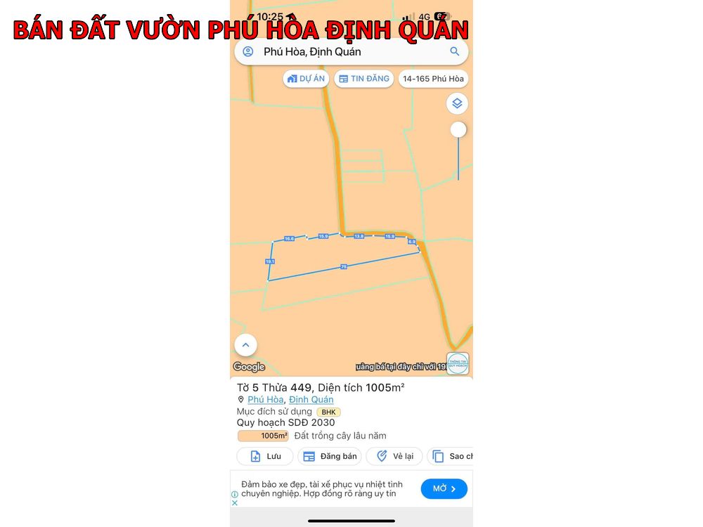 Bán đất vườn phú Hòa chỉ 390tr