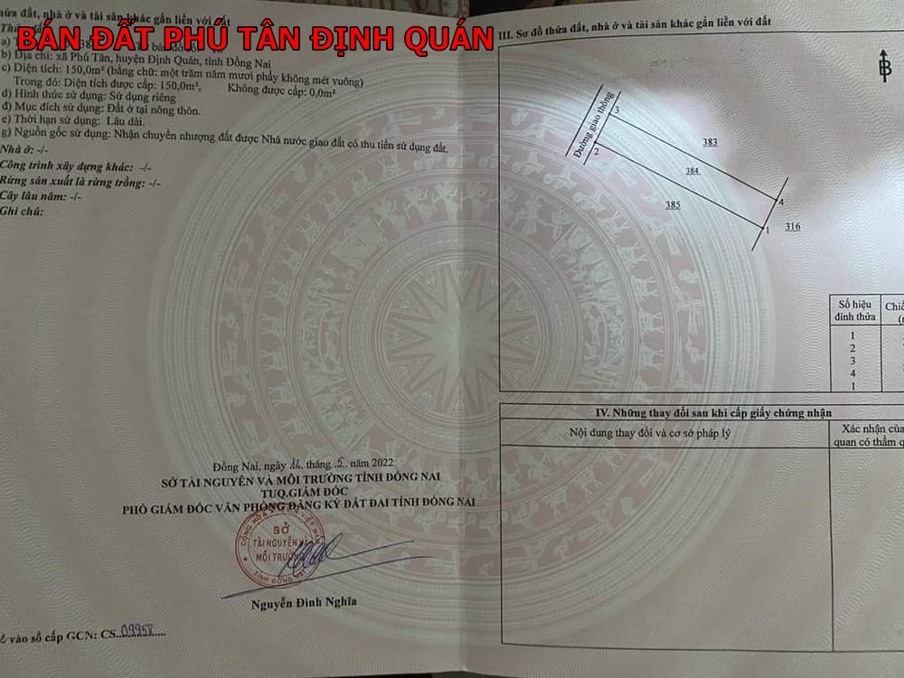 Bán gấp đất Phú Tân _ Định Quán giá rẻ