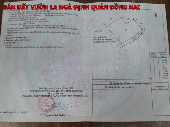 Bán đất vườn La Ngà Định Quán Đồng Nai, diện tích hơn 5000m2 giá chỉ 500tr/1000