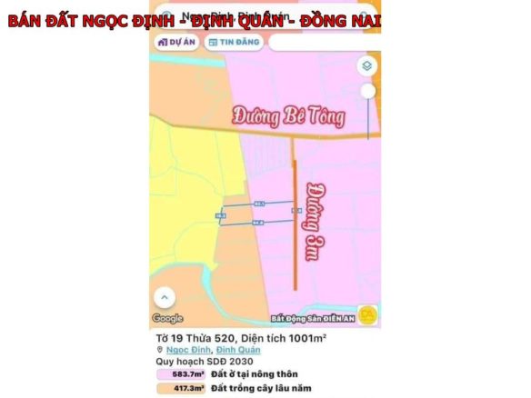 Bán đất vườn Ngọc Định, Định Quán, Đồng Nai, 1000m2 phủ hồng, ngay dân cư, có nhà cấp 4 giá chỉ 699tr