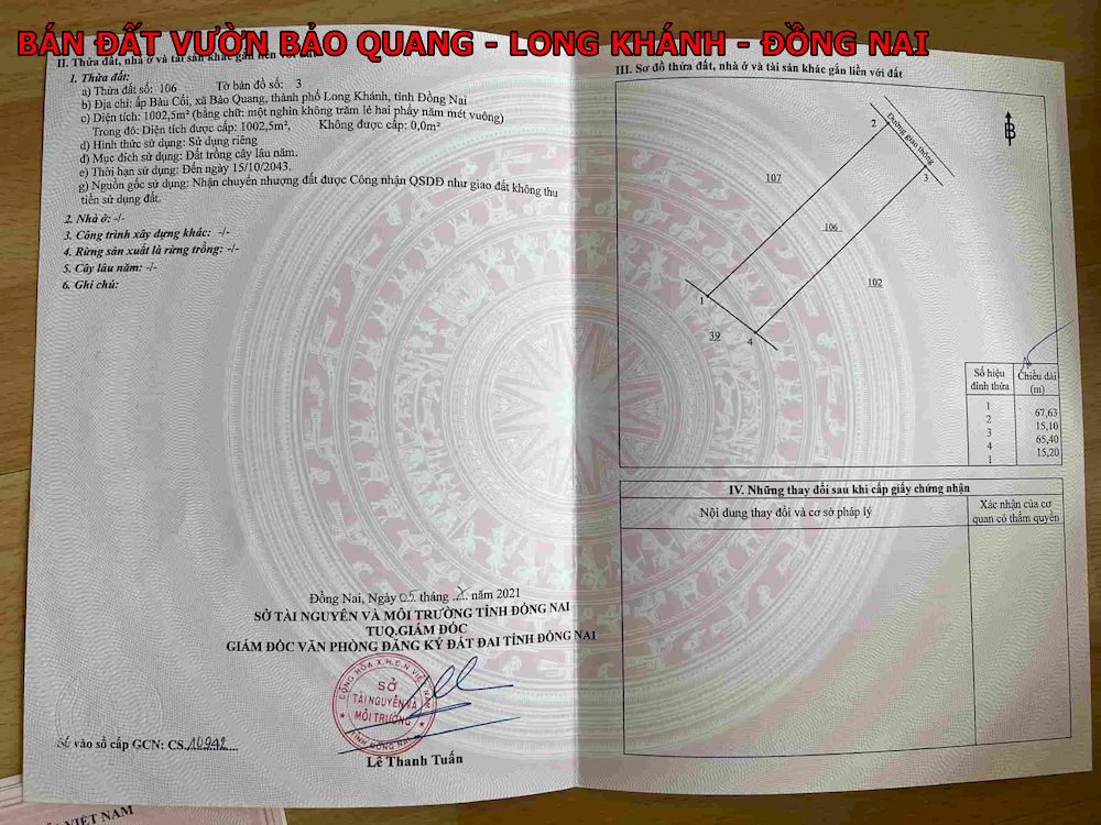 Bán đất vườn Bảo Quang Long Khánh, đường betong , ngay khu dân cư