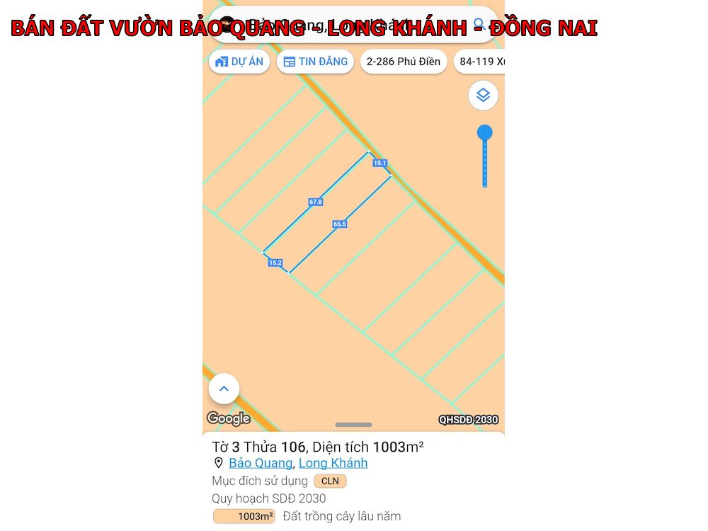 Bán đất vườn Bảo Quang Long Khánh, đường betong , ngay khu dân cư