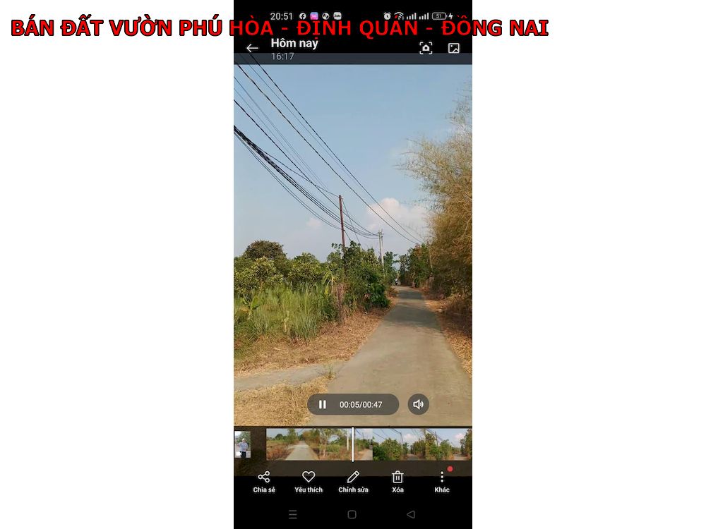 Bán 7 lô đất vườn Phú Hòa – Định Quán – Đồng Nai