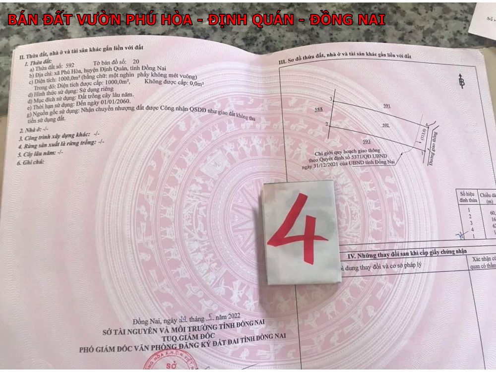 Bán 7 lô đất vườn Phú Hòa – Định Quán – Đồng Nai