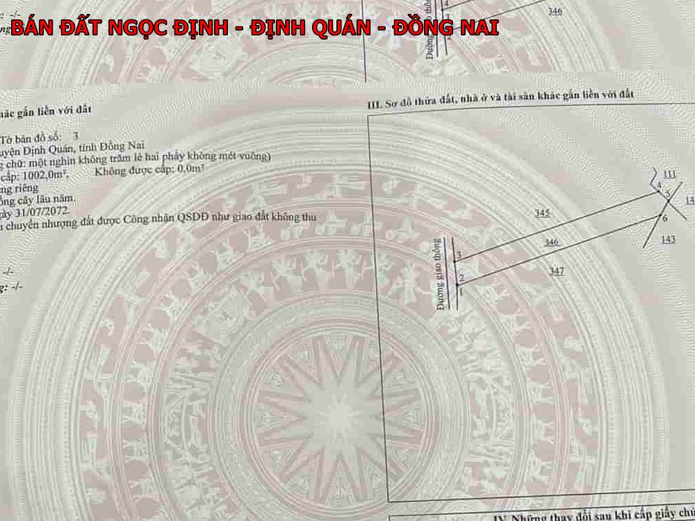 Đất vườn Ngọc Định, Định Quán Đồng Nai, Giá chỉ 350tr / 1000m2