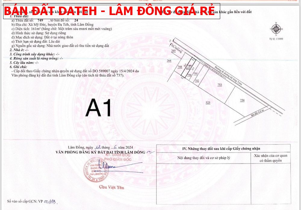 Dateh Lâm Đồng, chỉ 268tr sở hữu ngay lô đất 161m full thổ cư