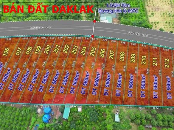 Bán đất Đaklak, 18 nền sổ sẵn giá chỉ 3,7 tỷ, với hơn 170m bám đường tỉnh lộ