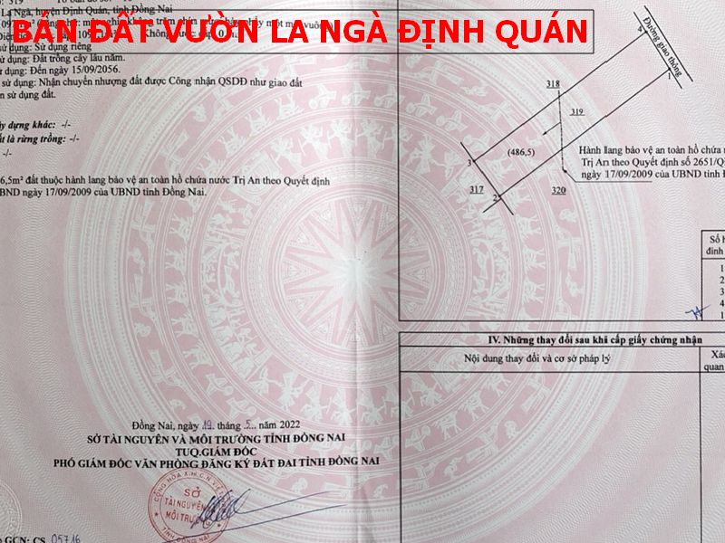 Bán đất vườn La Ngà, Định Quán, gần 1100m2, betong tận nơi, chủ ngộp bán gấp 820tr