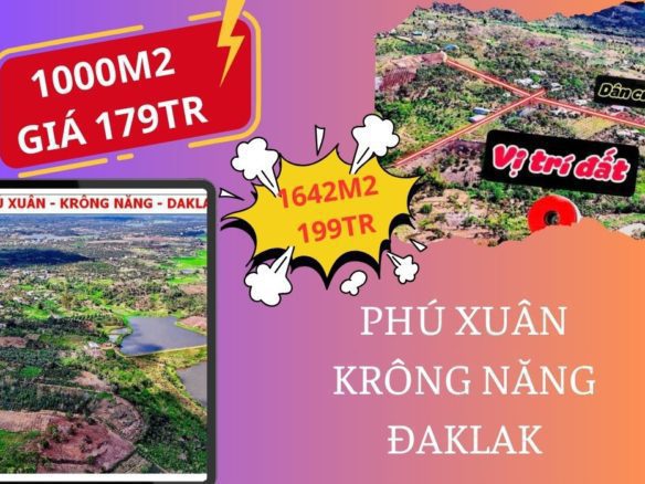 Chỉ 179tr sở hữu 1000m2 đất tại Phú Xuân- Krông Năng – Đaklak