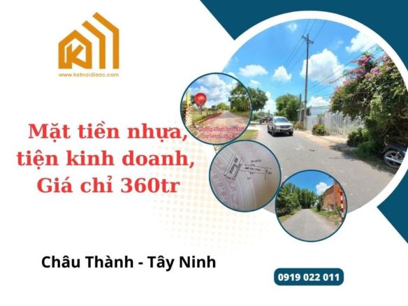 Đất mặt tiền Châu Thành – Tây Ninh chỉ 360tr