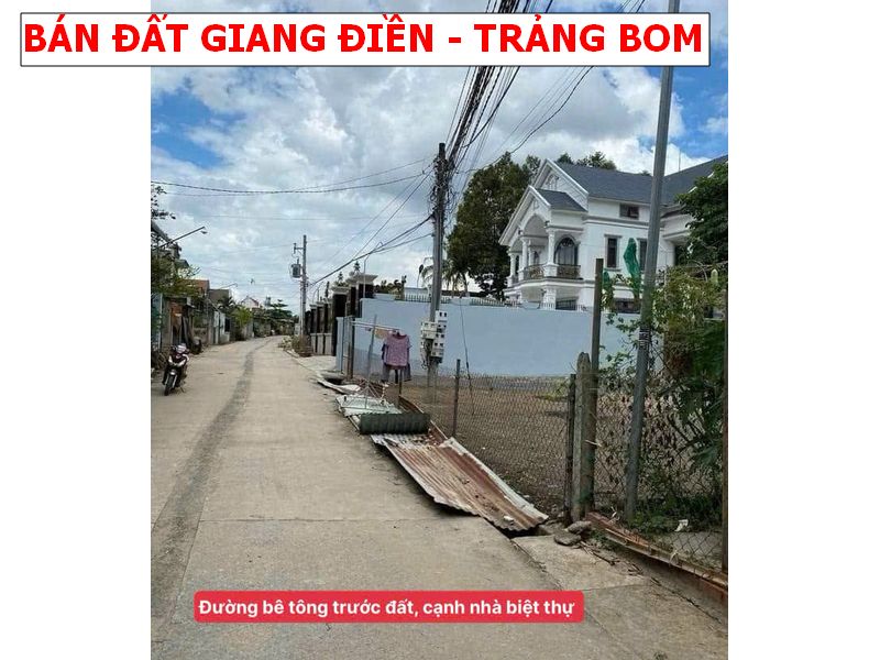 Bán Đất ngay khu du lịch Giang Điền – Trảng Bom