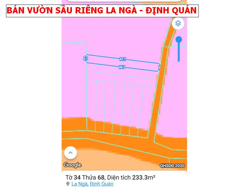 CHỉ 600tr sở hữu vườn sầu riêng ngay La Ngà – Định Quán