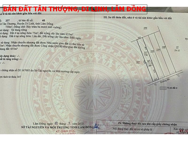 Bán đất Di Linh, Lâm Đồng giá chỉ 499tr