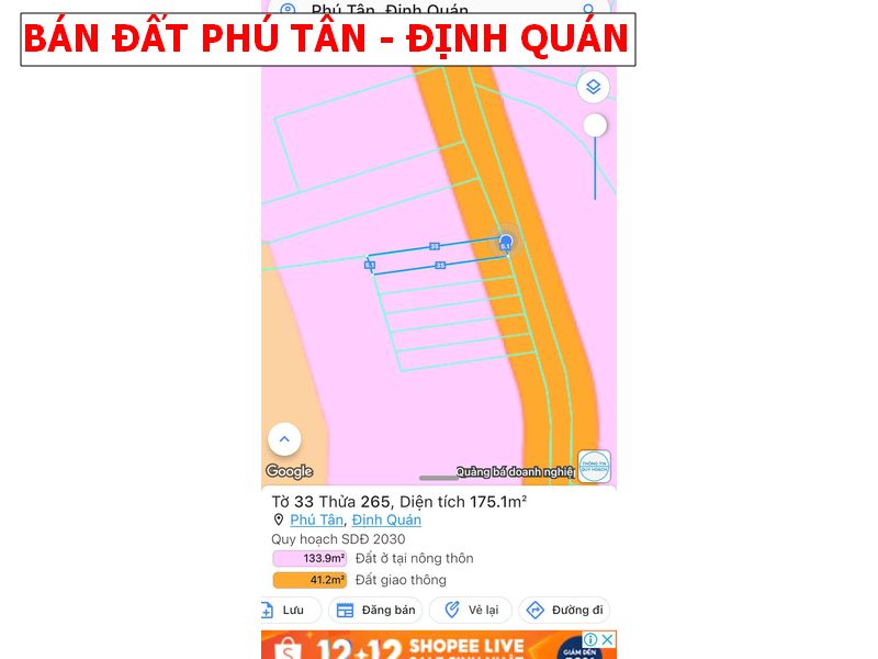 Chỉ 490tr sở hữu lô đất nền full thổ cư tai Phú Tân – Định Quán