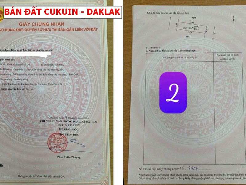 Bán đất Cư kuin – Daklak giá chỉ 150tr có thổ cư