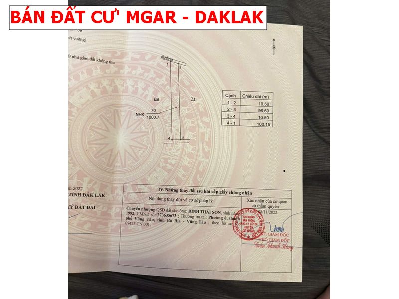Bán lỗ đất vườn Cư mgar – Daklak