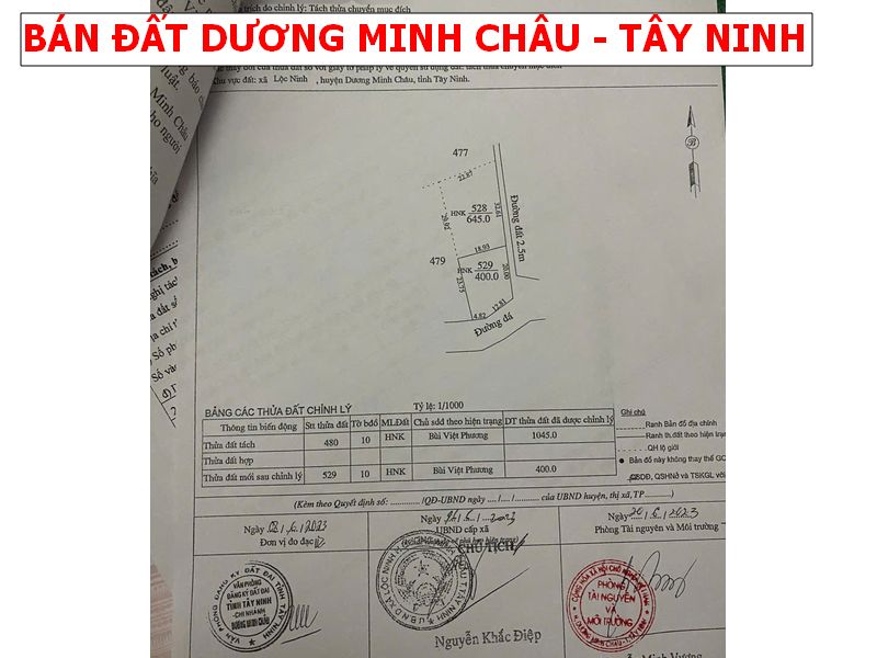 Bán Đất 2 Mặt Tiền Lộc Ninh, Dương Minh Châu – 1045m², 400m² Thổ Cư, Đường Lớn, Giá Chỉ 1 Tỷ 7