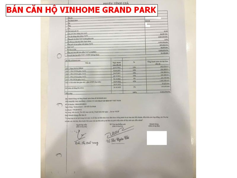 Ngộp Bank bán lỗ 200tr căn hộ tại Vinhome Grand Park quận 9