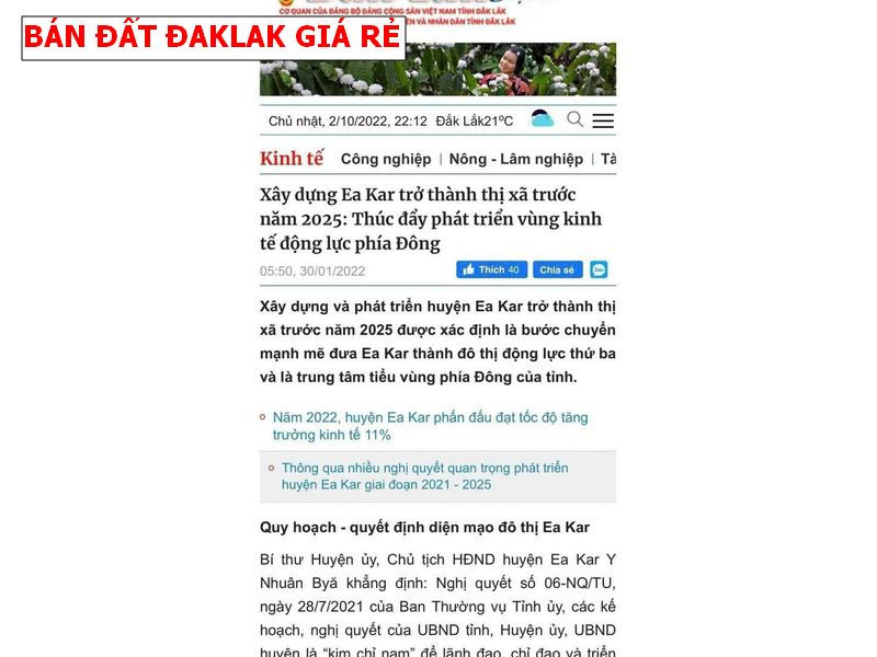 Bán đất Daklak – Eakar giá rẻ