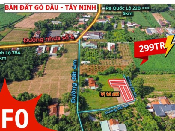 Bán đất Gò Dầu- Tây Ninh full thổ cư giá chỉ từ 299tr