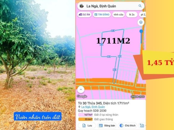Bán vườn nhãn 1700m2 tại La Ngà _ Định Quán