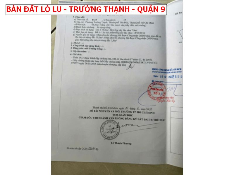 Bán đất hẻm 230 Lò Lu, Trường Thạnh, Quận 9