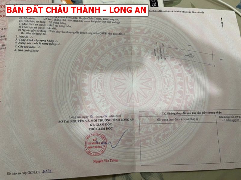 Bán đất Châu Thành – Long An, full thổ cư