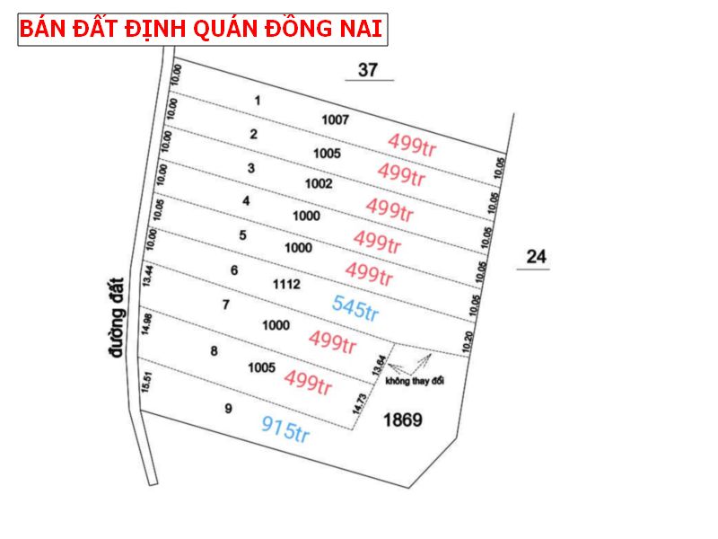 Đất vườn Túc Trung – Định Quán, lốc 9 lô giá chỉ 4xxtr/ lô